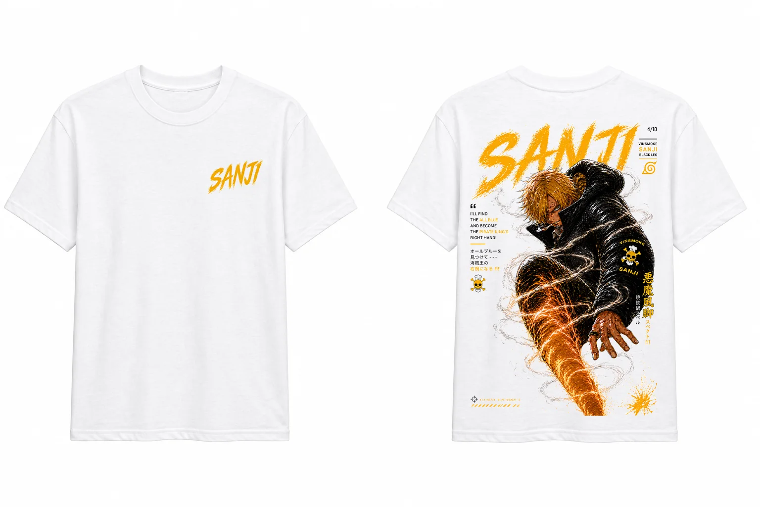 One Piece Vinsmoke Sanji Anime Oversize T-Shirt