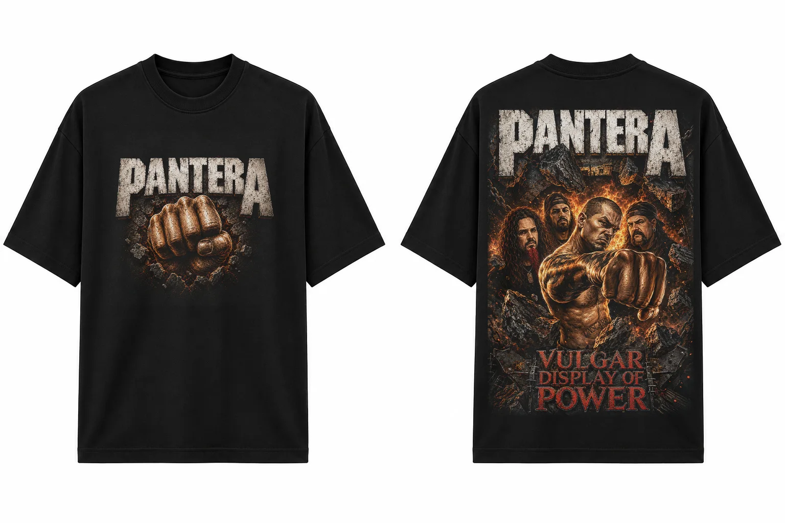 Pantera Vulgar Display of Power Vintage Oversize T-Shirt